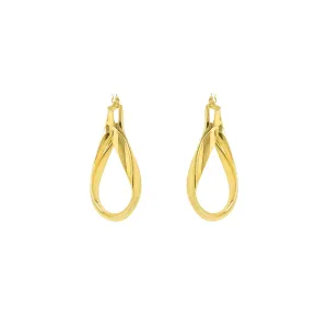 9K Yellow Gold Twisted Hoop Earrings - WSGD90326.YG