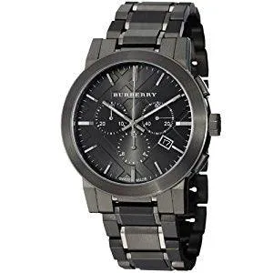 Burberry Men's Chronograph Ion Plated Stainless Steel Bracelet 42mm BU9354 -Black