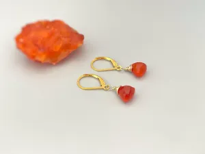 Carnelian earrings dangle 14k gold, Sterling Silver, Rose Gold