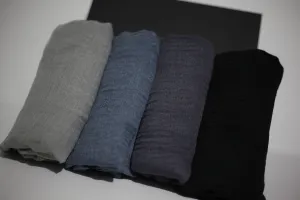 Grey,Black Winter colours scarf gift set, Gifts for her, Ladies Hijab set, Crinkle Cotton Hijabs, Cotton scarves for ladies, Christmas gift