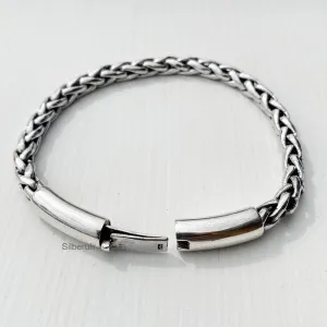 Knotted Chunky Silver Bracelet