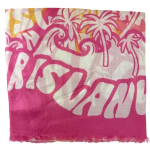 Lanvin Scarf Pink White Island Design - Extra Large 55 Inch Square Wrap FINAL SALE