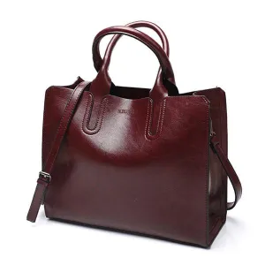Leather Handbags Big Women Bag High Quality Casual Female Trunk Tote Spanish Brand Shoulder Ladies