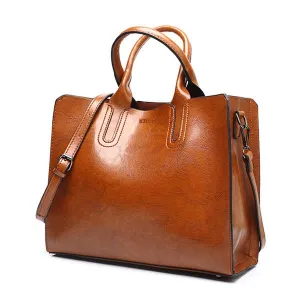 Leather Handbags Women Bag High Quality Casual Shoulder Female Trunk Tote Spanish Brand Ladies Large