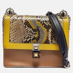 Multicolor Python and Leather Mini Kan I Shoulder Bag