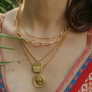 Multilayer Necklaces Charm Jewelry Geometric Bohemian Carving HCJCL0123