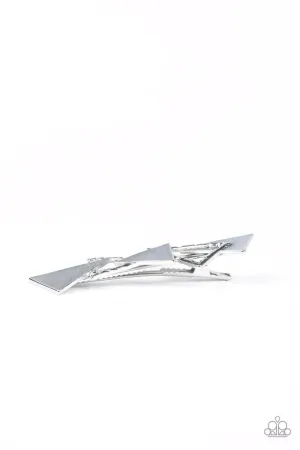 Paparazzi Hair Accessories ~ Know All The TRIANGLES - Silver