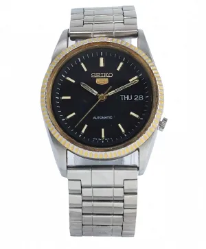 Seiko 5 Automatic 7009A Black Dial Golden Bezel Men's Watch