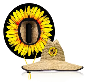 Yellow Daisey Under Brim Straw Hat